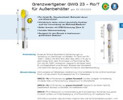 Grenzwertgeber GWG 23 - Ro/T von Haase-Tankschutz GmbH Gründau